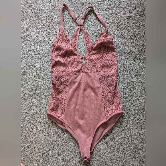 Aerie Pink Lace Bodysuit - Picture 1 of 4